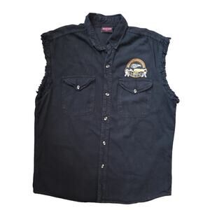 Biker's EDGE XL Sturqis Motorcycle Rally Black Hill Motor Men Sleeveless Shirt